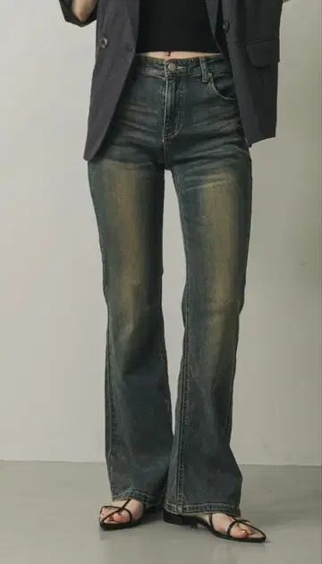 로우라이즈 플레어 데님 팬츠 indigo