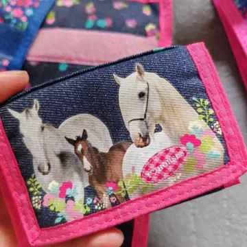 정말 귀여운 미국 구매 Y2K 호스 말 포니 데님 지갑 핑크