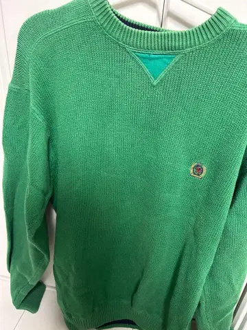 TOMMY HILFIGER 그린 컬러 니트 스웨터 M