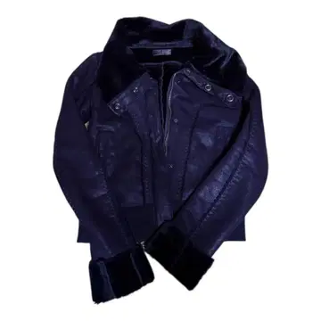 YEVS 블랙 퍼 숏 자켓 무스탕 아우터