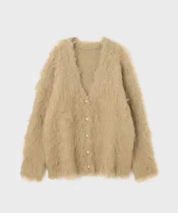 GRACE CONTINENTAL 샤기 니트 가디건 카키