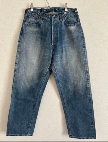 A.PRESSE No.22 워싱 와이드 데님 팬츠