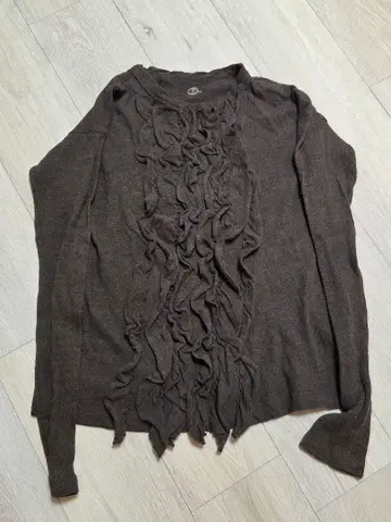 45rpm 브라운 프릴 디자인 긴팔 상의