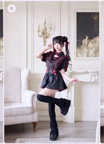 노겐키 차이나풍 원피스 세트업