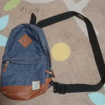 데님/브라운 숄더백