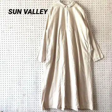 새상품급 산바레 셔츠 원피스 롱 스탠 칼라 M 라이트 베이지