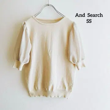 And Search SS 작은 체구 소매 시스루 니트 반팔 티셔츠
