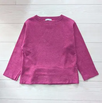 ESTNATION 니트 티셔츠 풀오버 7부 소매 무지 캐주얼