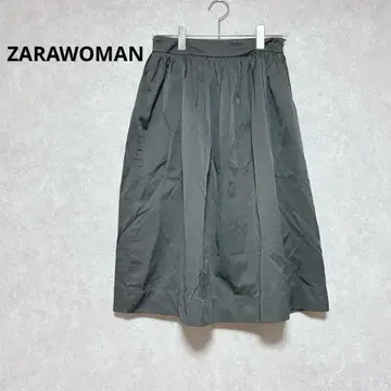 자라 플레어 스커트 롱 스커트 광택감 탄탄함 모드 다크 그레이