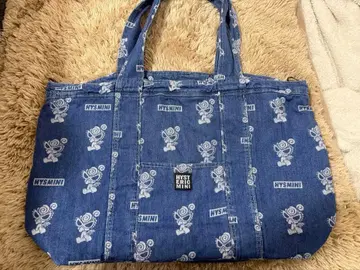 히스미니 ANGEL MINI 라이트온 데님 자카드 페어런츠 백