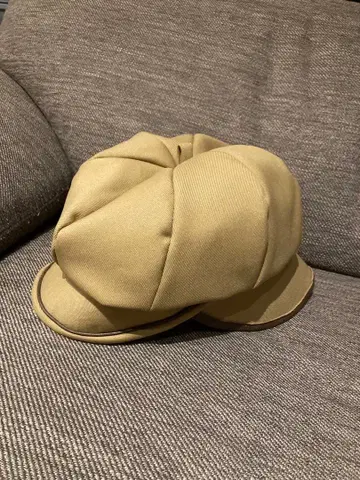 CA4LA 카멜 베이지 더블 브림 헌팅 캡