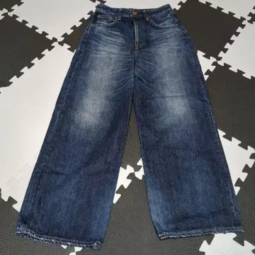 가격 협상 가능 다크 블루 와이드 레그 데님 팬츠