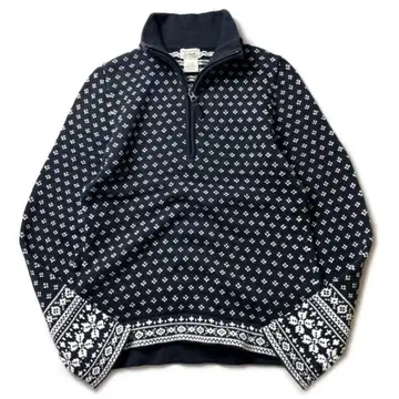 [레어] L.L.Bean 버즈아이 패턴 하프 지퍼 코튼 니트