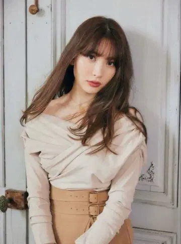 Asymmetric Cotton-blend Jersey Top 베이지