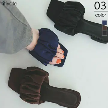 titivate 새틴 개더 샌들 미사용 새상품