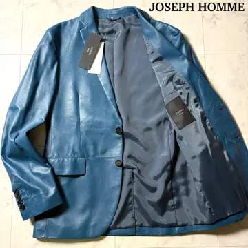 [ 미사용 택 포함 ] JOSEPH 램 가죽 테일러드 자켓 46 블루