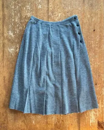 니임 NIMES 그레이 울 니트 플리츠 스커트