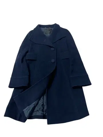 e193 UNTITLED 캐시미어 혼방 네이비 버튼 롱 코트