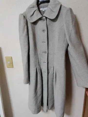 그레이 울 혼방 롱 코트