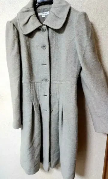 그레이 울 혼방 롱 코트