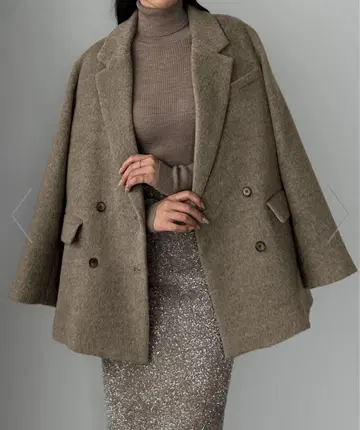 Louere 샤기 테일러드 자켓 코트