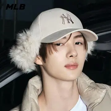 착용 MLB NY 이어 플랩 플라이트 캡 카리나 TWS