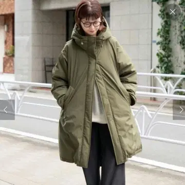 스픽앤스팬 발수 후디드 다운 코트 38 카키