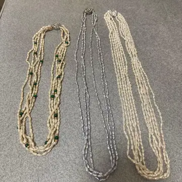 다중 펄 목걸이 실버 클로징 포함