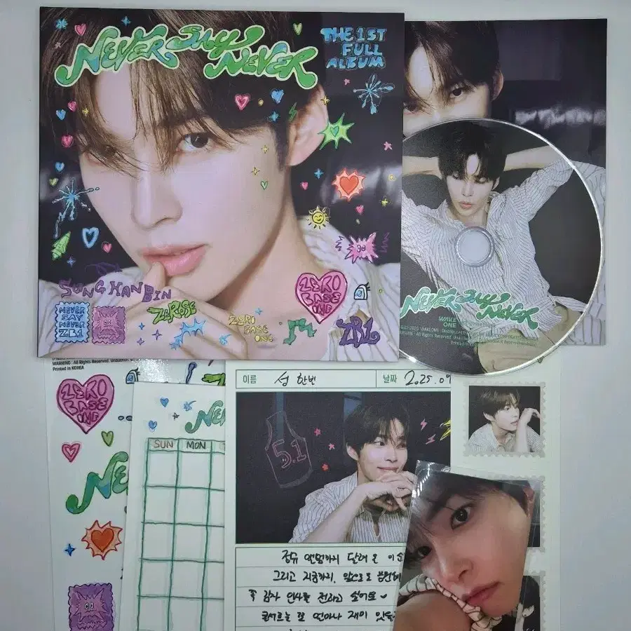 Zb1 Sung Hanbin digipack full set album, regular 1st album, photocard