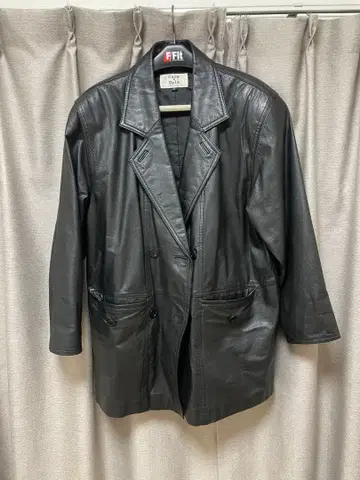 Casa Pele 블랙 가죽 코트 사이즈 F