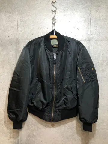 레어! 올 블랙! 90s USA제 ALPHA 알파 MA-1 XL