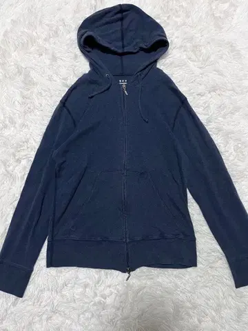 쓰리닷츠 더블 지퍼 후드티 다니엘 미국제 네이비