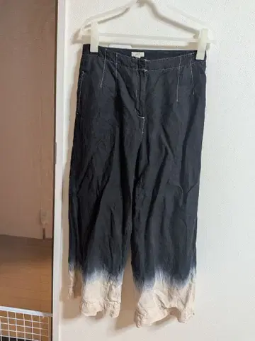 질 블랙 그라데이션 와이드 팬츠