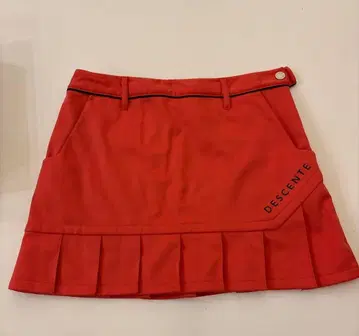 DESCENTE 골프 스커트 빨간색 플리츠 스커트