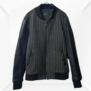 2544 v-men 소매 절개 자켓 블루종 풀 집업 블랙