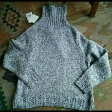 에스닉 택 포함 새상품 믹스 컬러 니트 튜닉 PURPLE