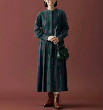 Sunny clouds 그레이 워치 롱 원피스 LL 면100 벨트 포함