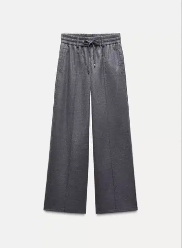 ZARA 소프트 와이드 레그 팬츠 그레이