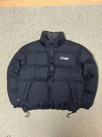 FIRST DOWN 리버서블 블랙 그레이 다운 자켓 짧은 기장