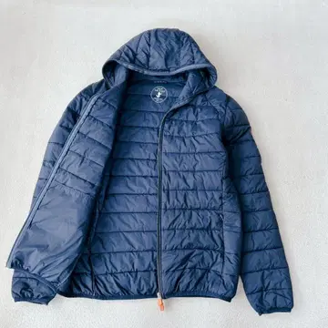 세이브 더 덕 다운 자켓 네이비 L 와펜 ELAX
