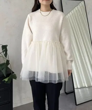 prose verse 밑단 튤 니트