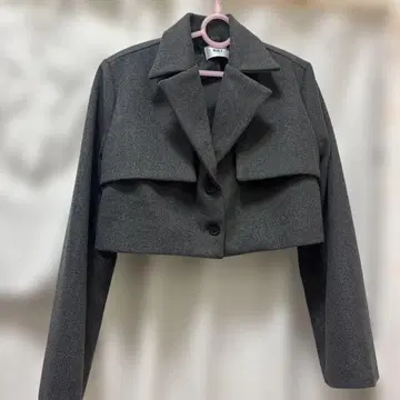 RiLi 울라이크 크롭 자켓 차콜