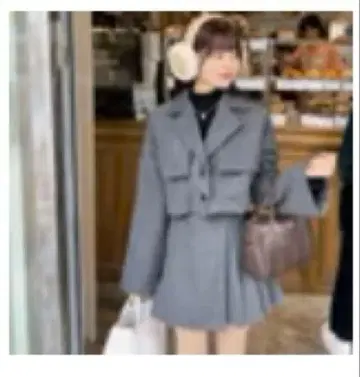 RiLi 울라이크 크롭 자켓 차콜