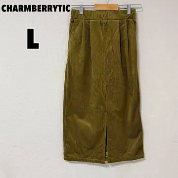 참 베리 리 칙 (L) 코듀로이 타이트 스커트 앞 슬릿