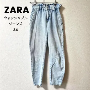 ZARA 해외 워셔블 청바지 34 캐주얼 허리 전체 밴딩