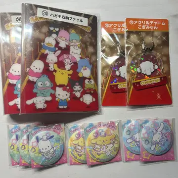 산리오 캐릭터 엽서 수납 파일 캔 거울 아크릴 참 세트