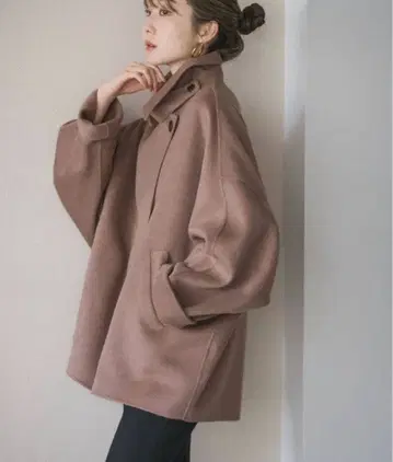 브라운 오버 사이즈 울 코트