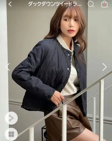 디홀릭 충전솜 다운 자켓 네이비 S 사이즈