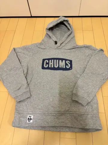 CHUMS 그레이 후드 부착 후드티 싸개 버튼