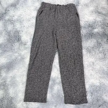 이지 팬츠 그레이 올 패턴 속기모 두꺼운 원단 허리밴딩 여성용